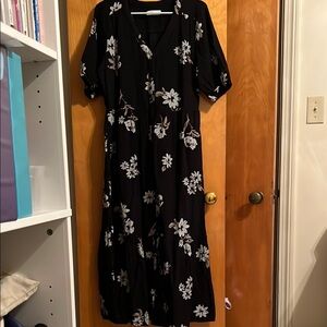 Floral Black Dress
